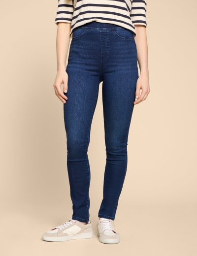 High Waist Blue Jeggings