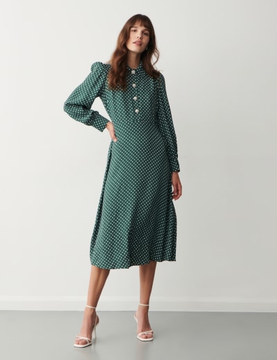 Polka dot dress m&s clearance