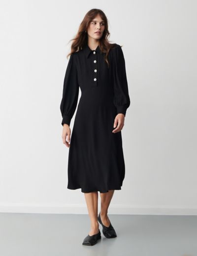 Lucky Brand Women's Polka DOT Maxi Dress, Black/Multi, S 