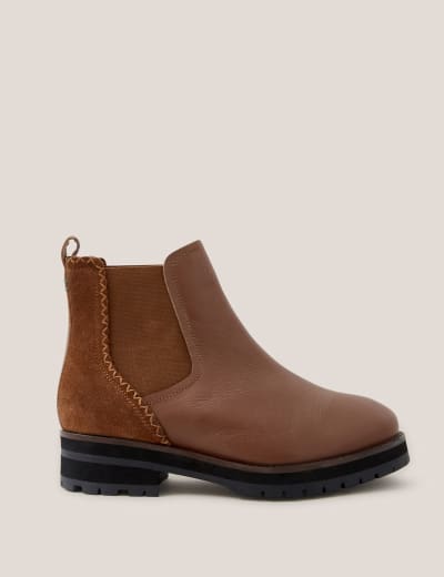 Wide Fit Leather Chelsea Boots M S Collection M S