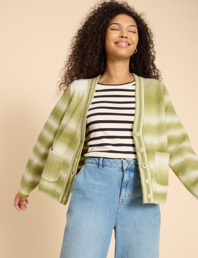 Yellow and clearance white striped cardigan