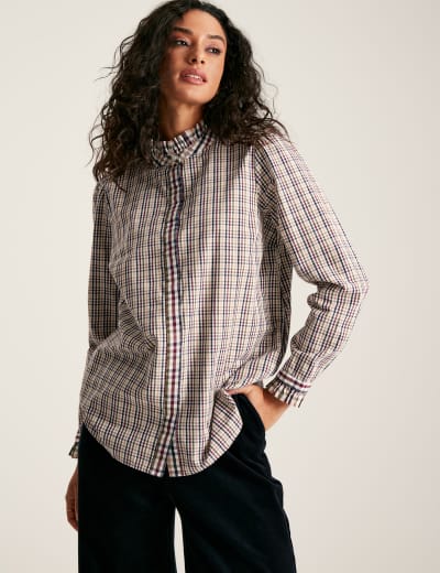 High neck ruffle shirt 2025