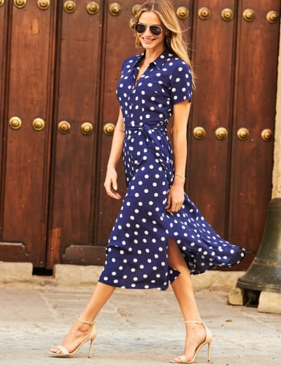 light blue polka dot dress