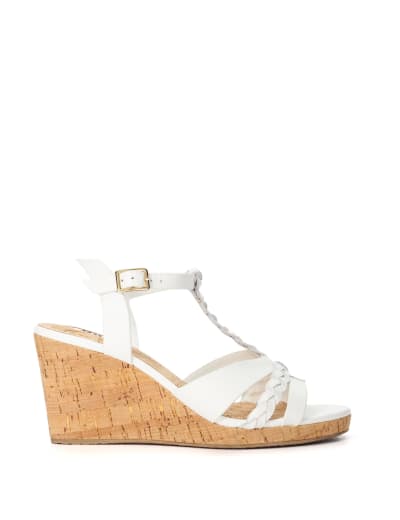 Koala Plait Buckle T Bar Wedge Sandals Dune London M S