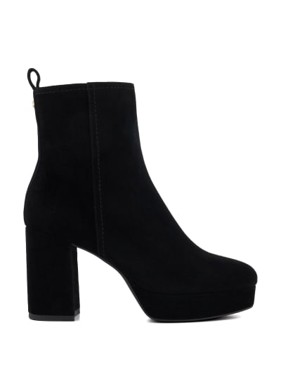 Extra Slim Calf Leather Block Heel Knee High Boots Jones