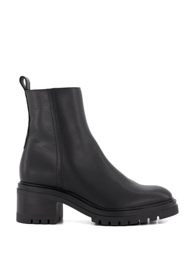 Leather Cleated Block Heel Ankle Boots Dune London M S
