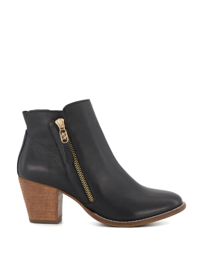 Suede Block Heel Round Toe Ankle Boots Dune London M S