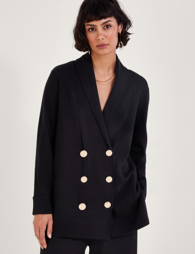Gold button blazer womens sale
