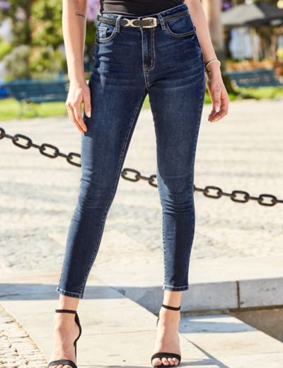 Ivy High Waisted Shimmer Skinny Jeans, M&S Collection