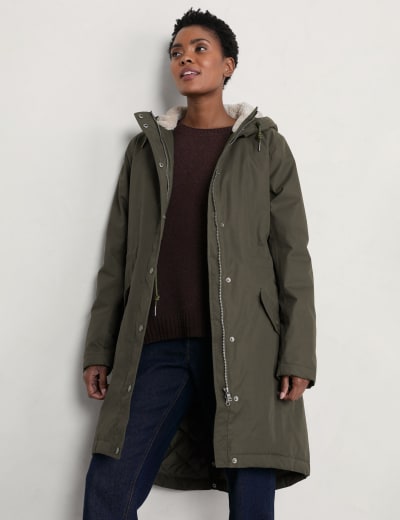 Cotton Rich Waterproof Hooded Parka Coat Seasalt Cornwall M S