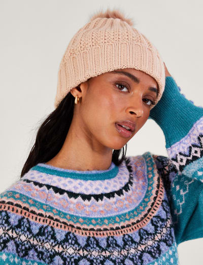 Knitted Pom Hat M S Collection M S