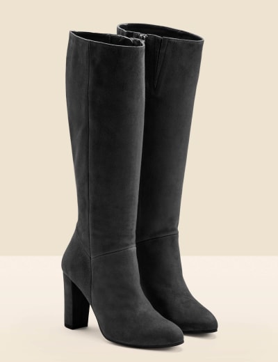 m&s black knee high boots