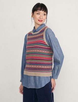 Merino Wool Rich Jacquard Knitted Vest