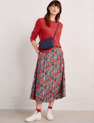 Buy Metallic Jacquard Midi A-Line Skirt | FatFace | M&S