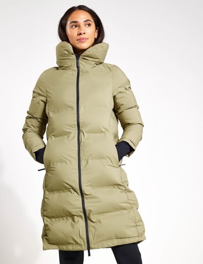 Womens long waterproof padded coat discount