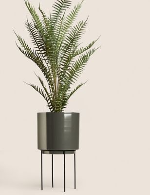 Large Metal Planter with Stand