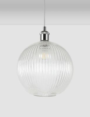 Ridged Glass Ceiling Lamp Shade
