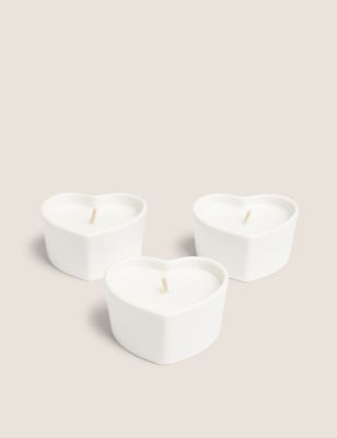 Set of 3 Seashells Heart Votive Candles