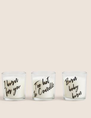 Set of 3 Valentine's Slogan Scented Candles