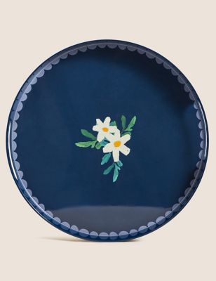 Expressive Floral Round Picnic Tray