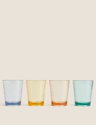 Set of 4 Hammered Picnic Tumblers