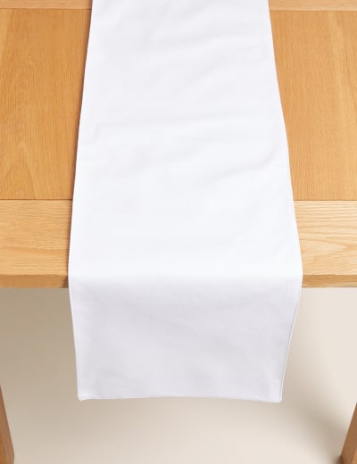Plain white table runner deals