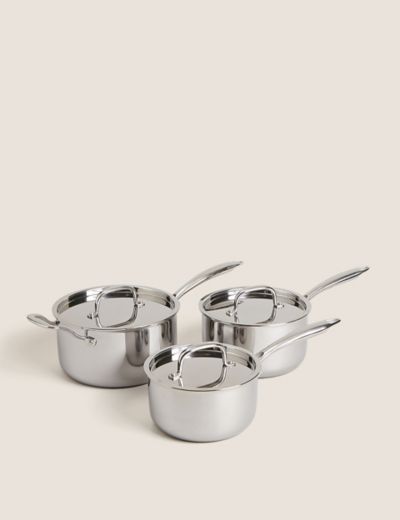 Stainless Steel 18cm Medium Saucepan, M&S Collection