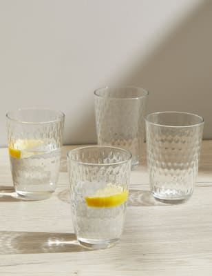Set of 4 Textured Spot Glasses