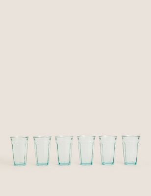 Set of 6 Recycled Glass Highball Glasses