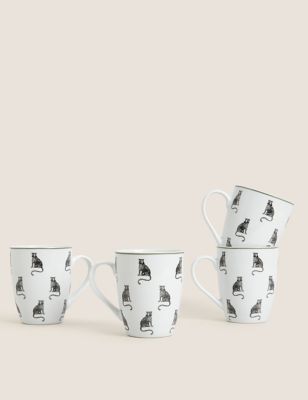 Set of 4 Leopard Mugs