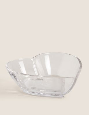 Small Glass Heart Serving Bowl