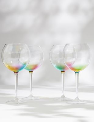 Set of 4 Rainbow Picnic Gin Glasses