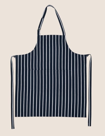 Blue and white apron hotsell