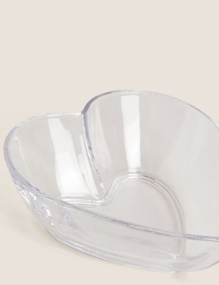 Medium Glass Heart Serving Bowl