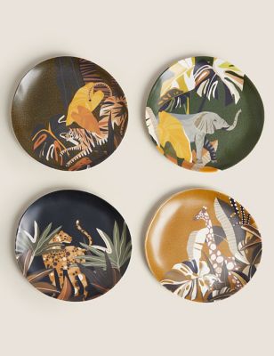 Set of 4 Jungle Picnic Side Plates