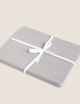 Set of 4 Grey Wooden Placemats