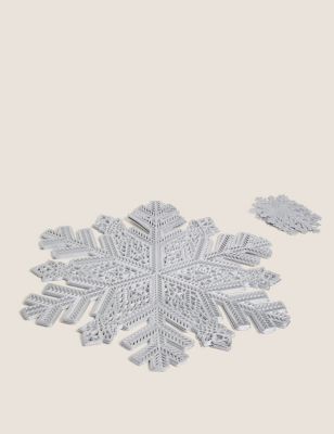 Set of 4 Snowflake Placemats & 4 Coasters