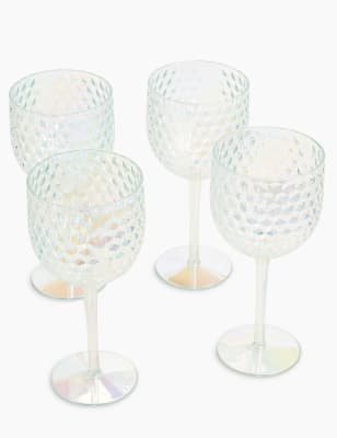 Set of 4 Lustre Picnic Wine Glasses