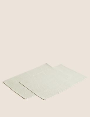 Set of 2 Cotton Rich Ribbed Woven Placemats