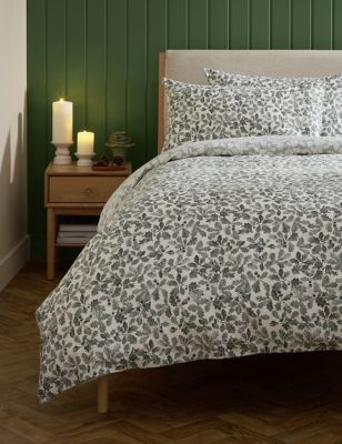 Pure Brushed Cotton Oak Leaf Bedding Set