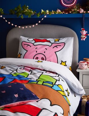 Cotton Blend Percy Pig™ Christmas Bedding Set