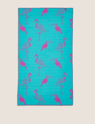 Microfibre Flamingo Beach Towel