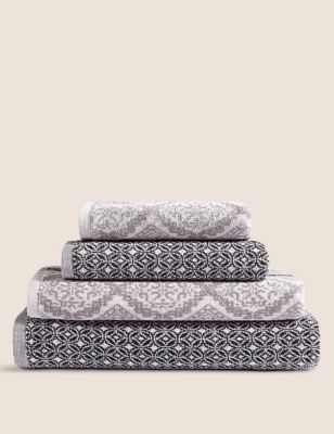 Pure Cotton Tile Print Towel