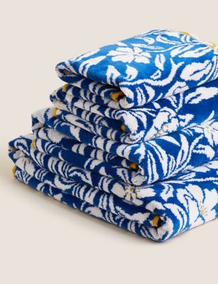 Pure Cotton Velour Floral Towel