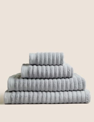 Pure Cotton Ribbed Textured Towel