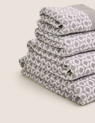 Pure Cotton Tile Print Towel