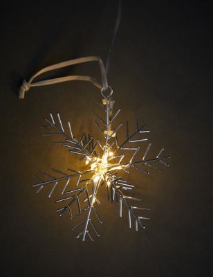 Light Up Jewel Hanging Snowflake Decoration