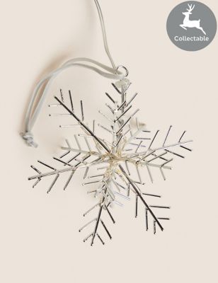 Light Up Jewel Hanging Snowflake Decoration
