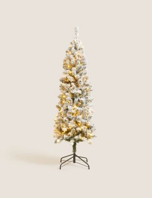 6ft Pre-lit Slim Snowy Christmas Tree