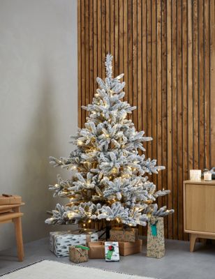 6ft Lit Snowy Noble Christmas Tree